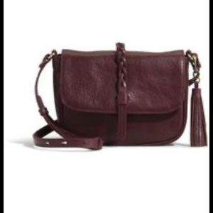Gh bass leather braided flap crossbody PURPLE